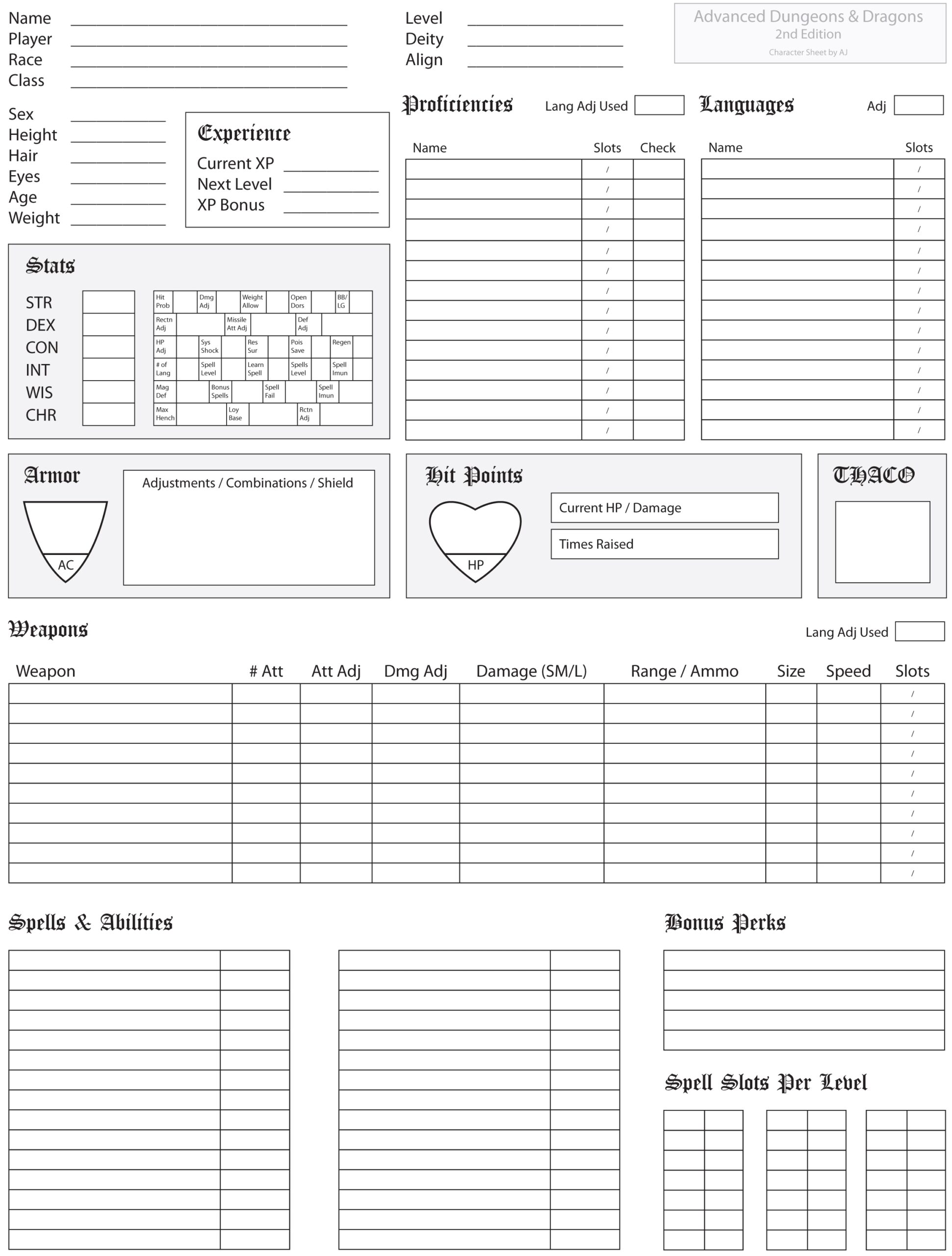 Dungeons And Dragons Printable Character Sheet Dungeons And Dragons Printable Character Sheet
