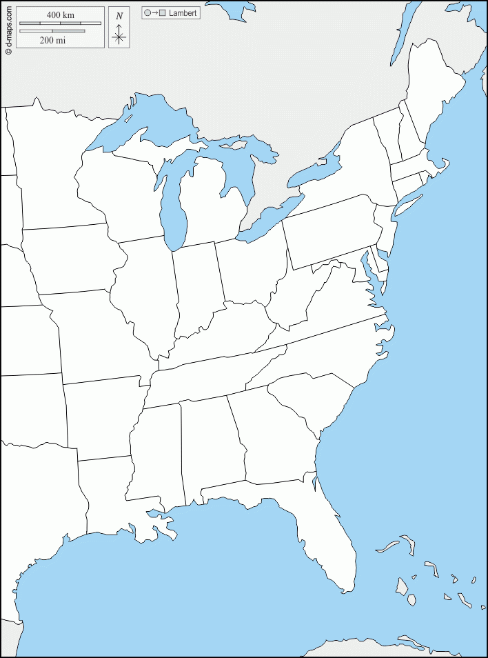 East Coast Of The United States D maps Free Map Free Blank Map 