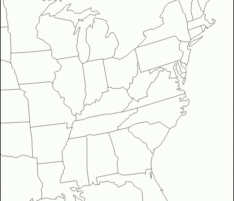 East Coast Of The United States Free Maps Blank In Outline Map New
