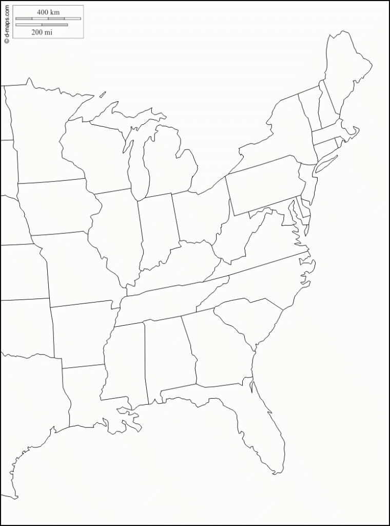 East Coast Of The United States Free Maps Blank In Outline Map New 