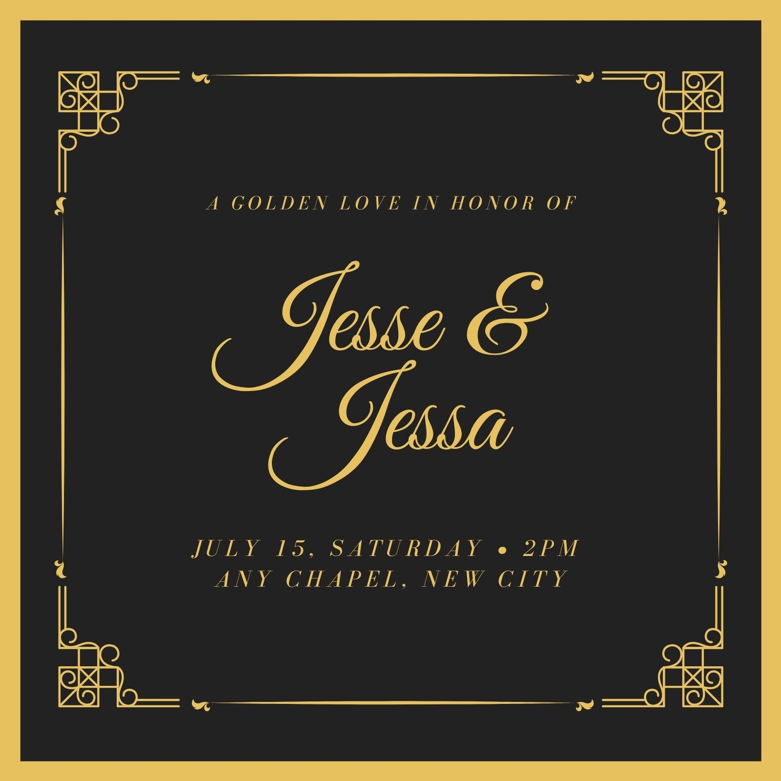 Editable Black And Gold Invitation Template Editable Black And Gold Invitation Template