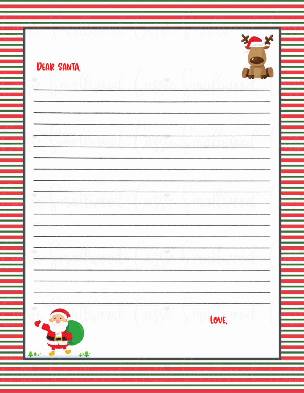 Free Printable Blank Template Letter From Santa