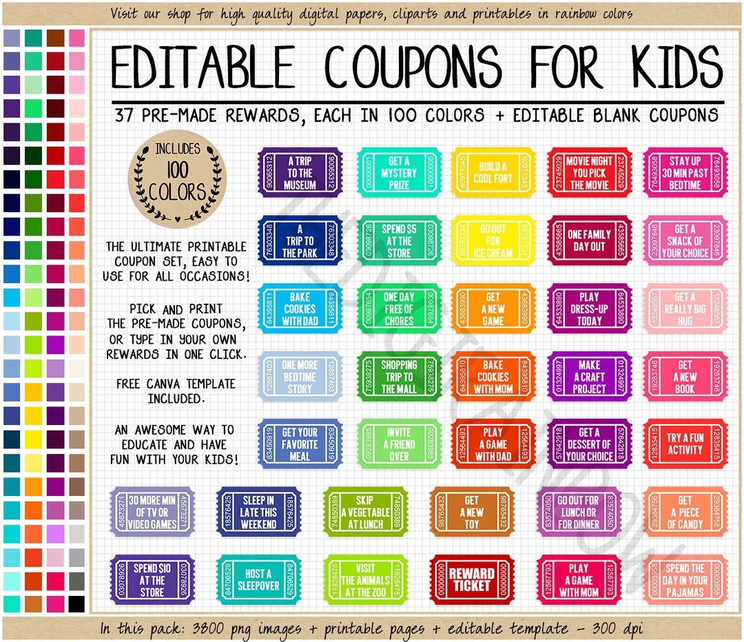 Free Printable Blank Reward Behavior Coupons