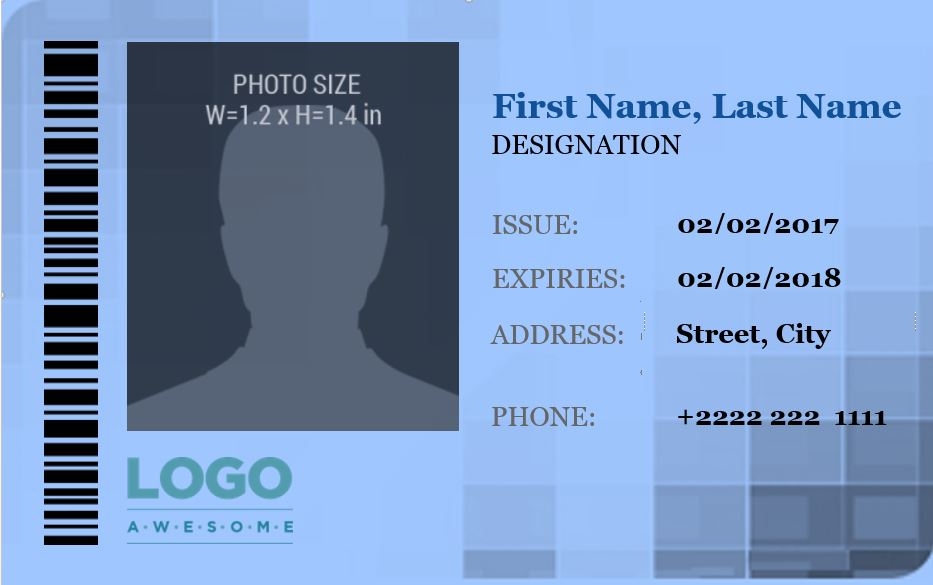 Editable Temporary Id Template