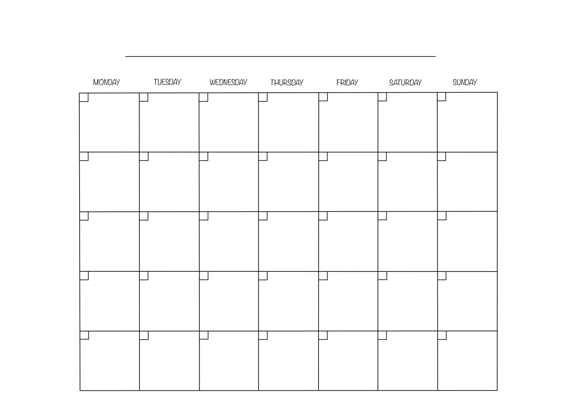 Effective Blank Monthly Calendar Page Without The Year Get Your Blank 