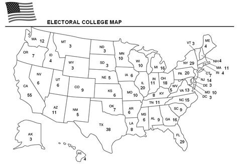Printable Blank Electoral College Map 2025 Printable Blank Electoral College Map 2025