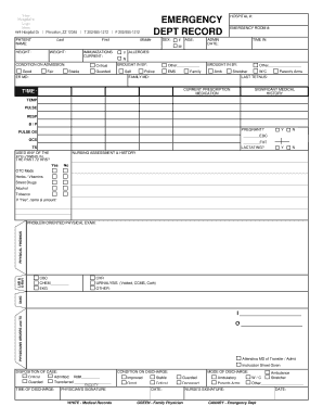 Emergency Room Admittance Form Fill Online Printable Fillable 