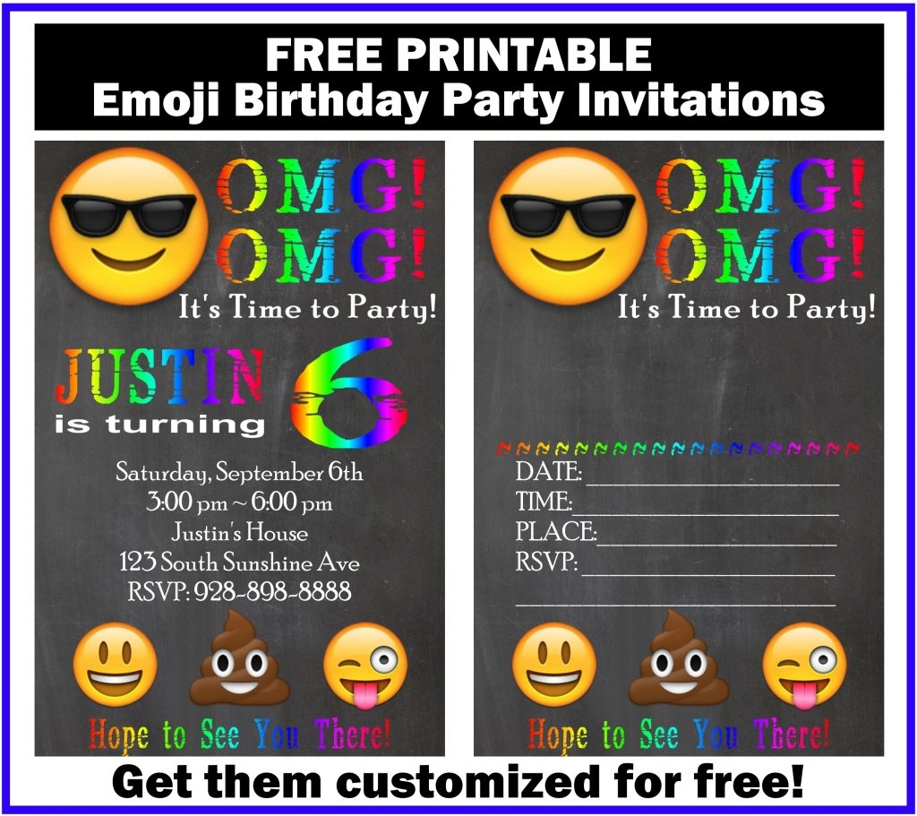 Blank Emoji Birthday Invitations Free Printable Blank Emoji Birthday Invitations Free Printable