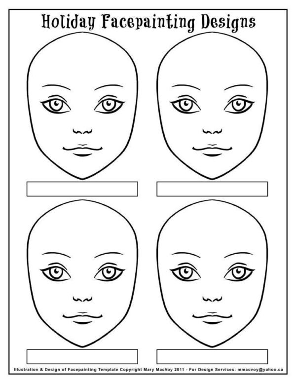 Printable Blank Faces For Face Painting
