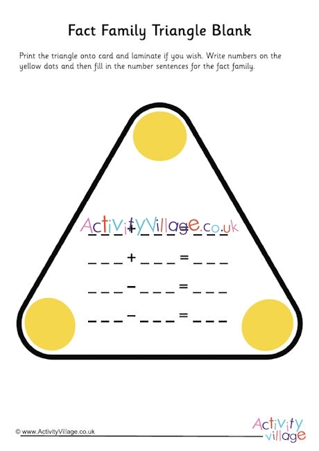 Fact Family Triangle Blank Worksheets Library Fact Family Triangle Blank Worksheets Library