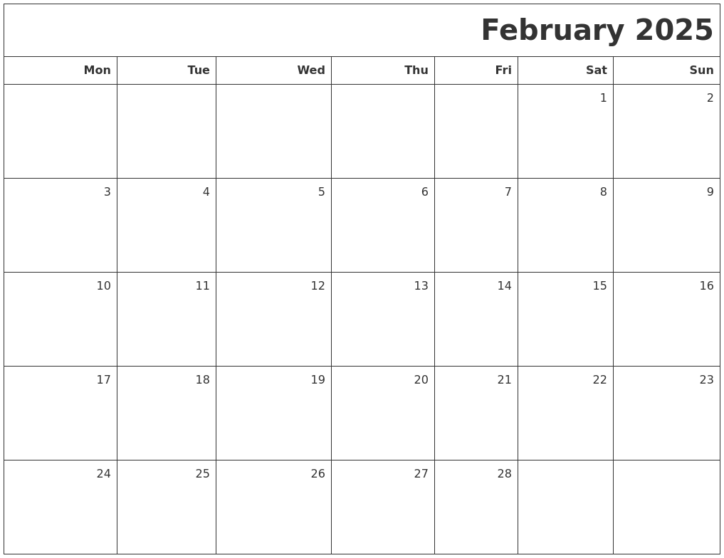 February 2025 Free Calendar Template Google Docs Matthew Sanchez