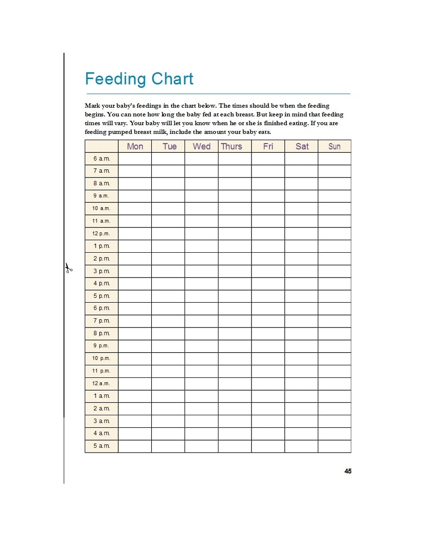 Feeding Chart For Infants Printable Printable Free Templates Feeding Chart For Infants Printable Printable Free Templates