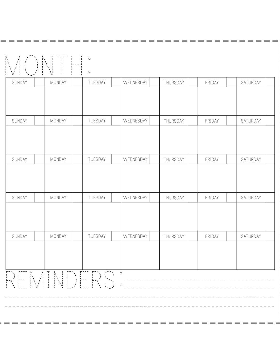 Printable Calendar Fill In The Blanks Printable Calendar Fill In The Blanks