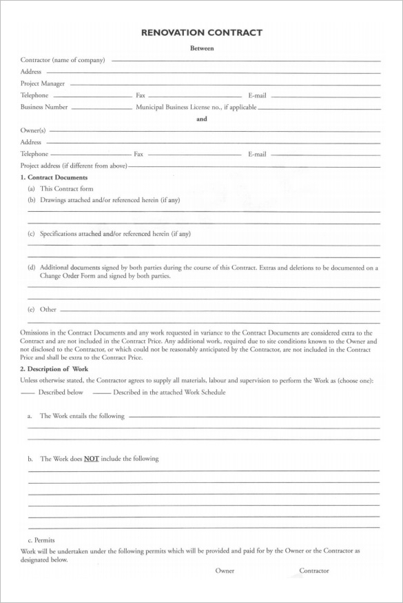 Fill In Blank Printable Remodeling Contract Printable Word Searches Fill In Blank Printable Remodeling Contract Printable Word Searches