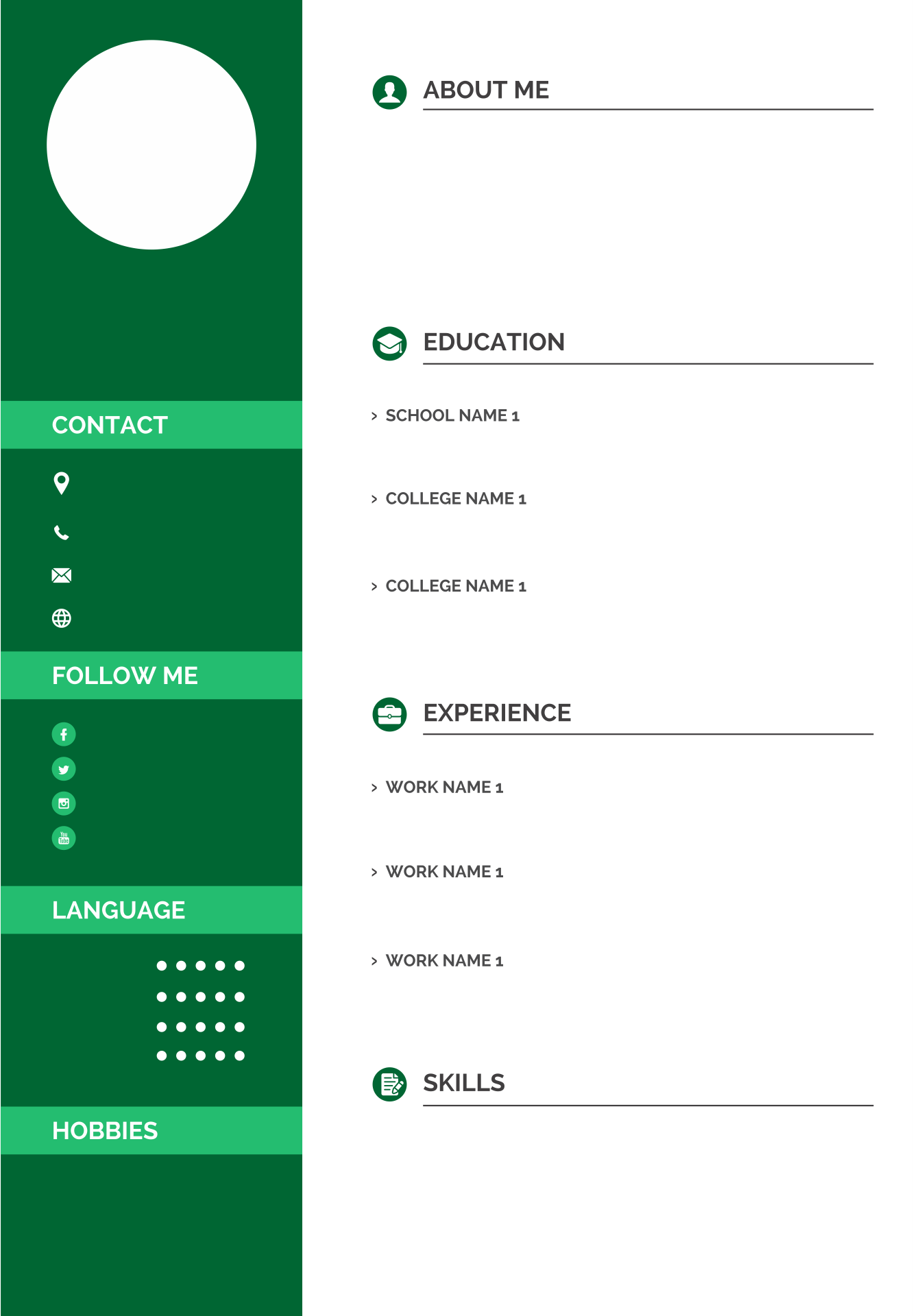 Fill In The Blank Printable Resume