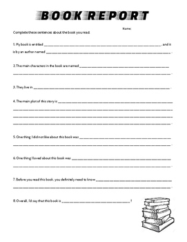 Fill In The Blank Book Report By Jean Hoffheimer TpT