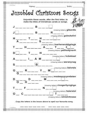 Fill In The Blank Christmas Songs Printable Fill Online Printable