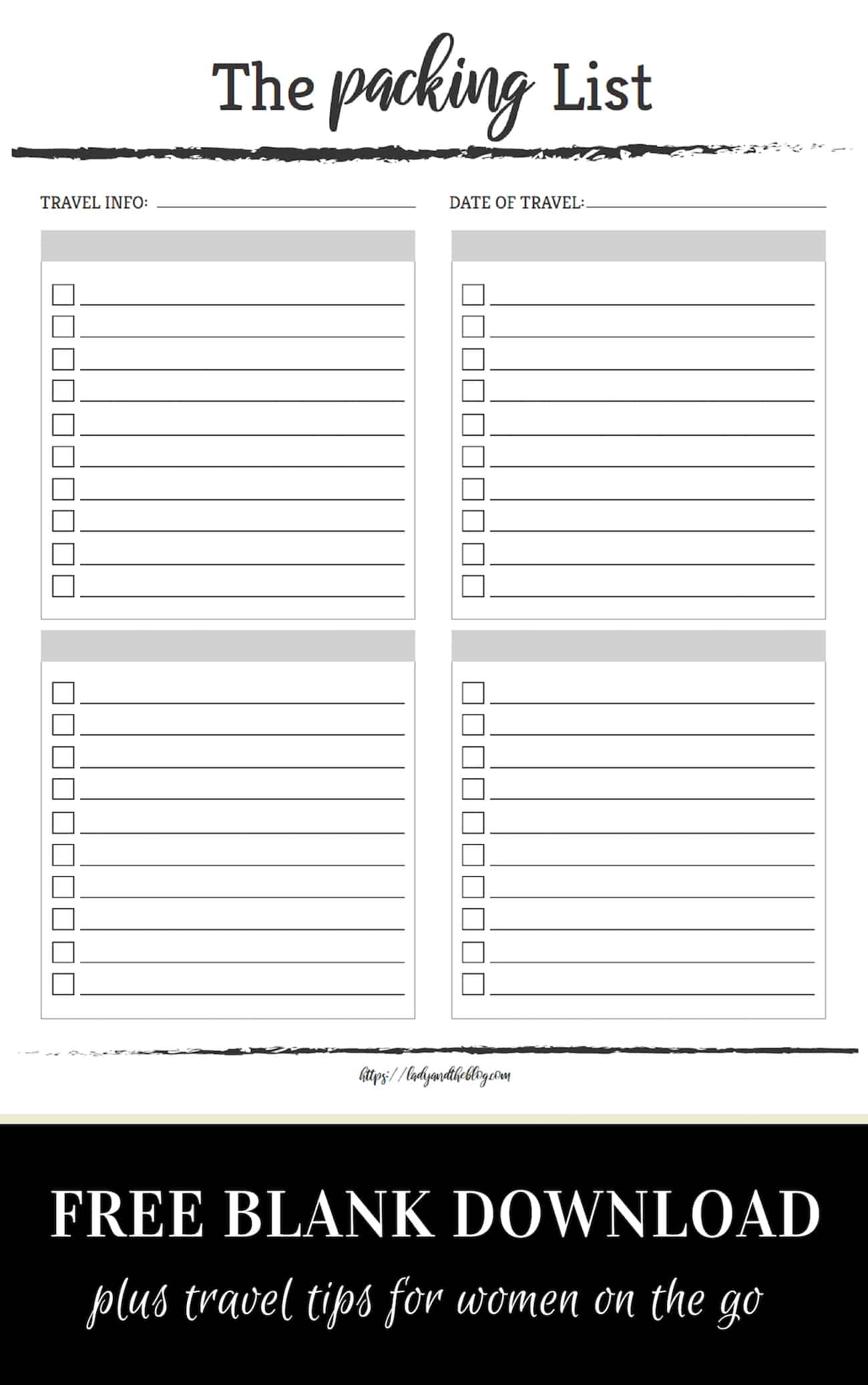 Fill In The Blank Printable Travel Packing List Checkboxes And Ready Fill In The Blank Printable Travel Packing List Checkboxes And Ready