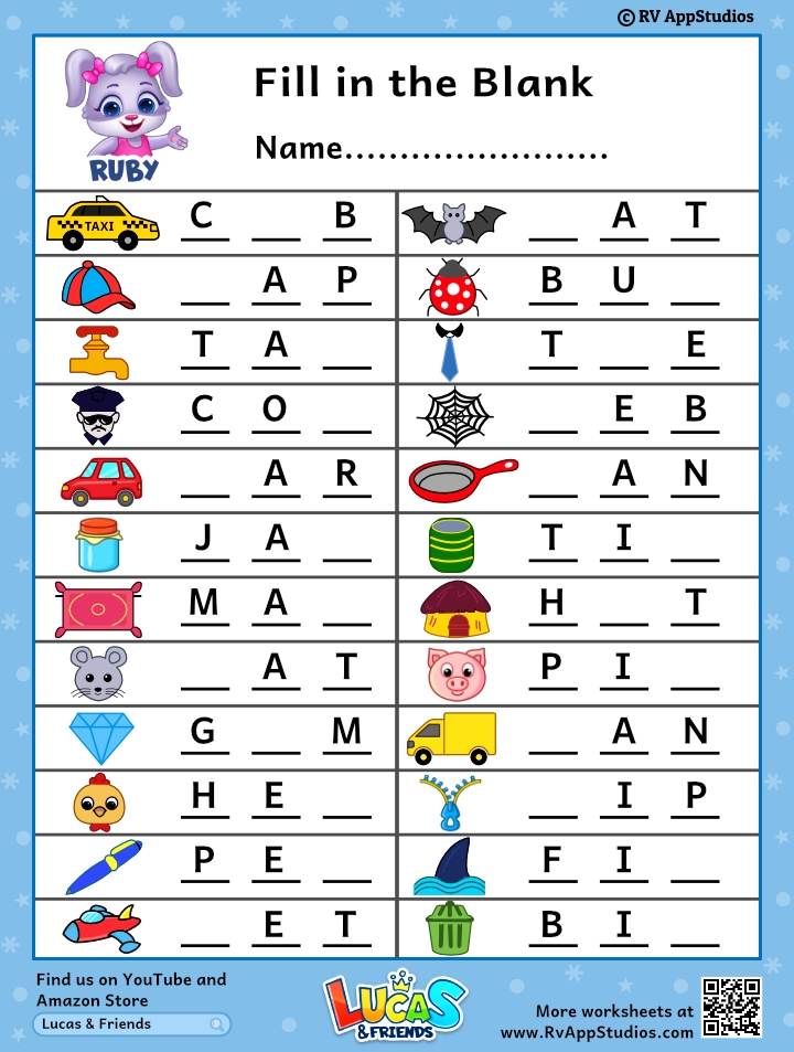 Free Printable Fill In The Blanks Worksheet