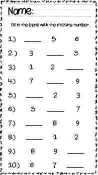 Fill In The Blanks Number Worksheet