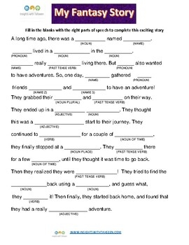 Story Fill In The Blanks Printables
