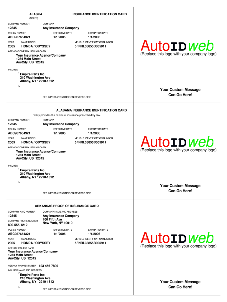 Free Printable Insurance Blank Id Card Free Printable Insurance Blank Id Card