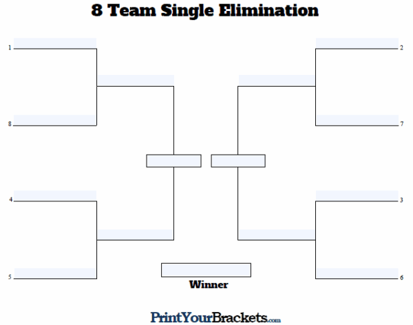 Blank Printable 8 Team Playoff Bracket