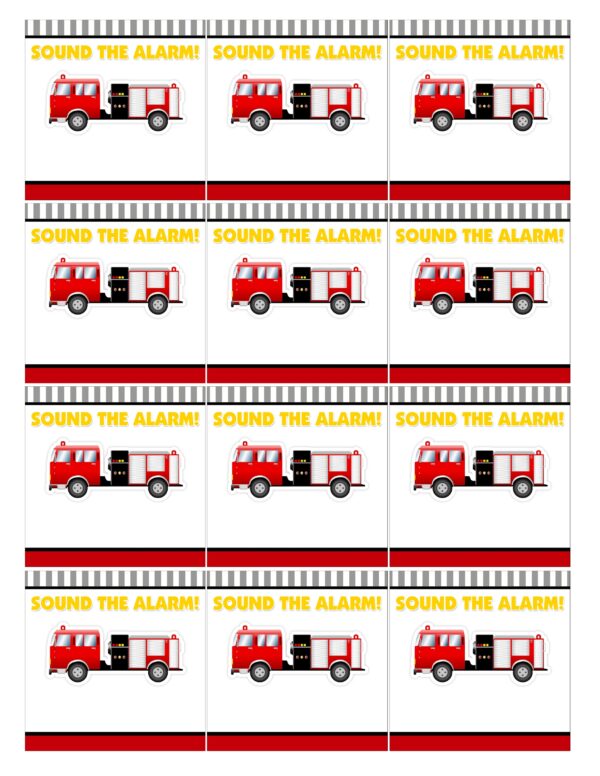 Blank Gift Tags Printable Free Firetruck