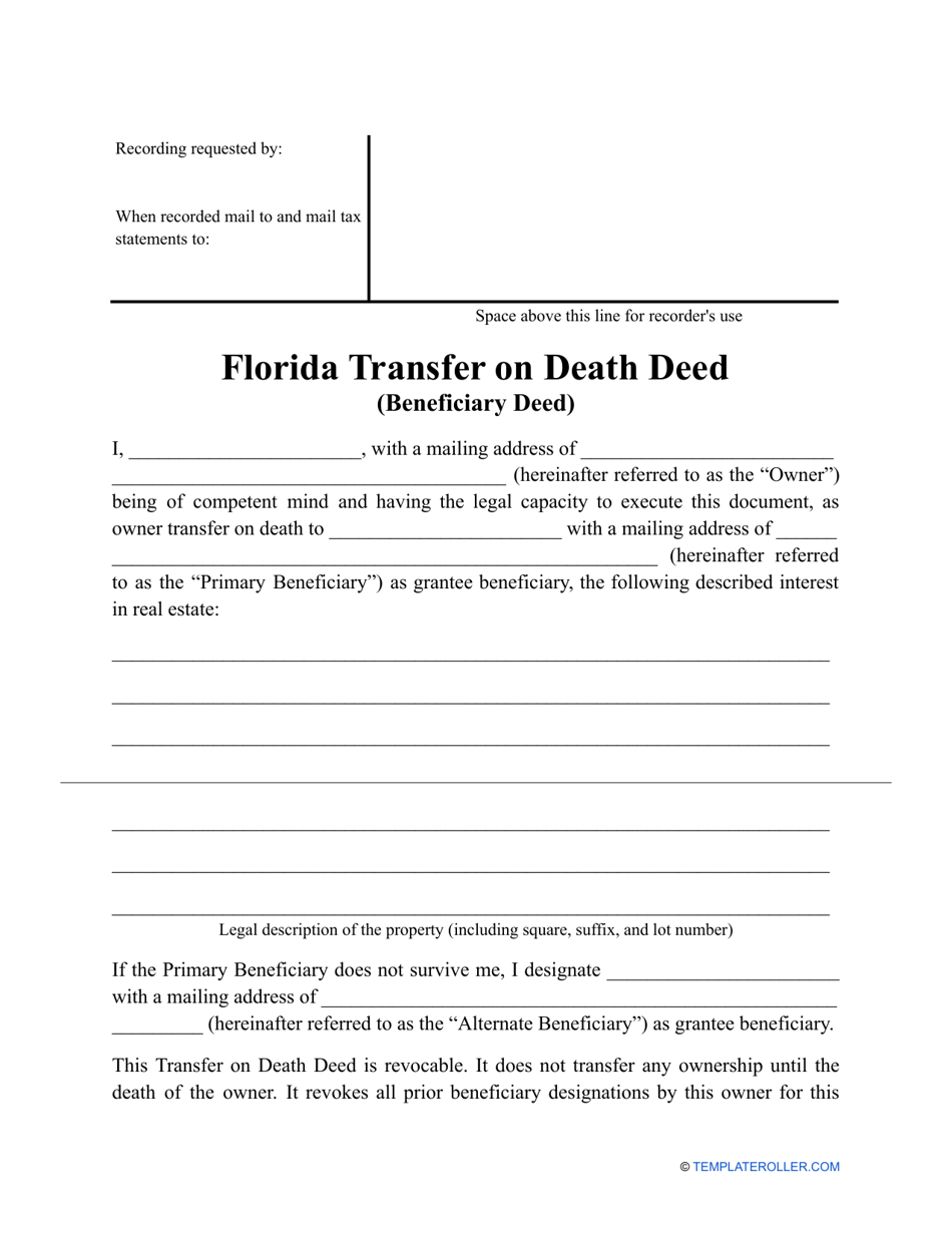 Florida Blank Title Transfer Form Printable
