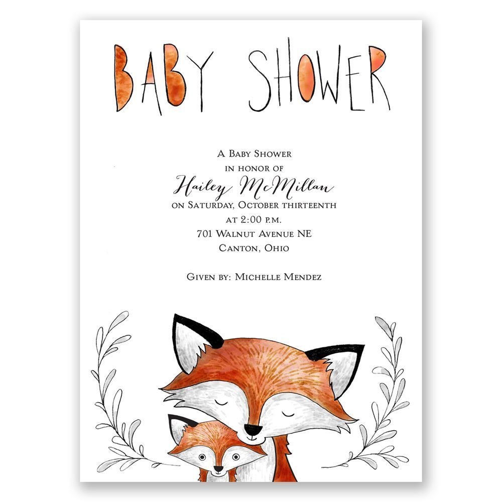 Fox Fun Petite Baby Shower Invitation Invitations By Dawn Fox Baby 
