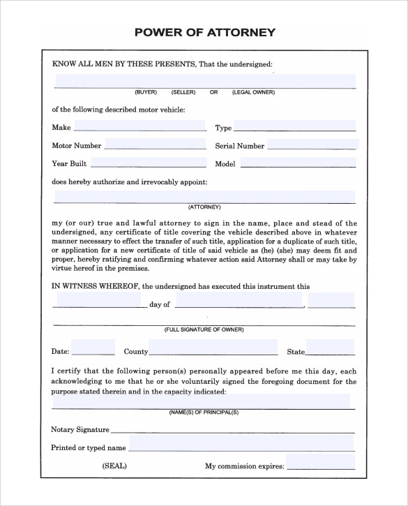 FREE 10 Sample Blank Power Of Attorney Forms In PDF MS Word FREE 10 Sample Blank Power Of Attorney Forms In PDF MS Word