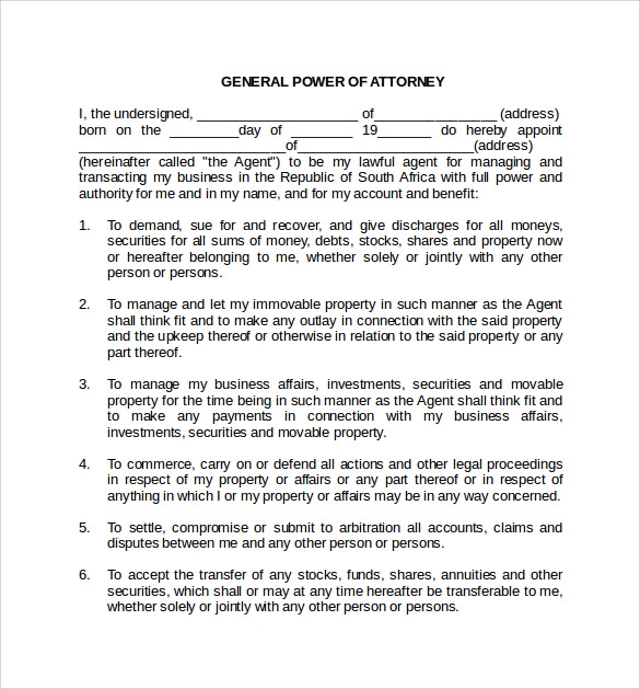 FREE 10 Sample Blank Power Of Attorney Forms In PDF MS Word FREE 10 Sample Blank Power Of Attorney Forms In PDF MS Word