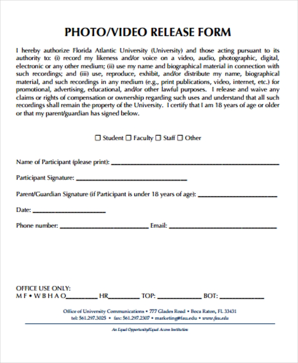 FREE 22 Print Release Form Samples In PDF MS Word FREE 22 Print Release Form Samples In PDF MS Word