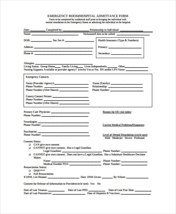 FREE 25 Emergency Release Form Samples PDF MS Word Google Docs