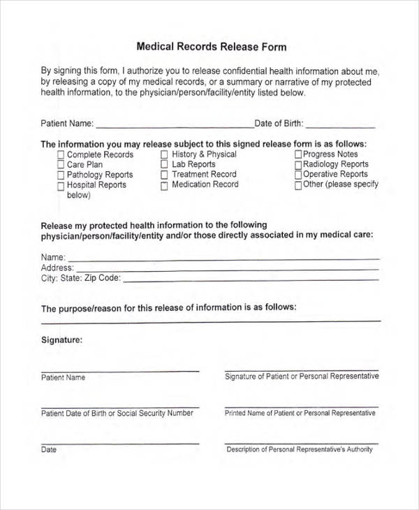 FREE 26 Medical Release Form Templates In PDF MS Word Excel