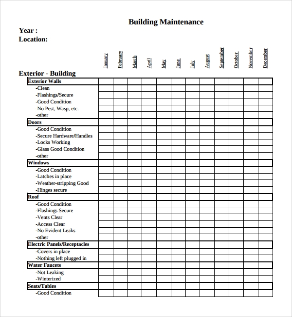 FREE 30 Maintenance Checklist Templates In PDF MS Word Excel
