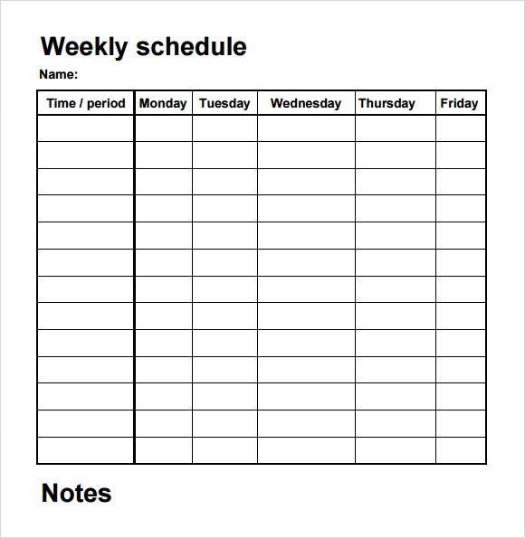 FREE 4 Sample Blank Schedule Templates In PDF MS Word FREE 4 Sample Blank Schedule Templates In PDF MS Word