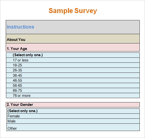 FREE 6 Blank Survey Samples In PDF MS Word FREE 6 Blank Survey Samples In PDF MS Word