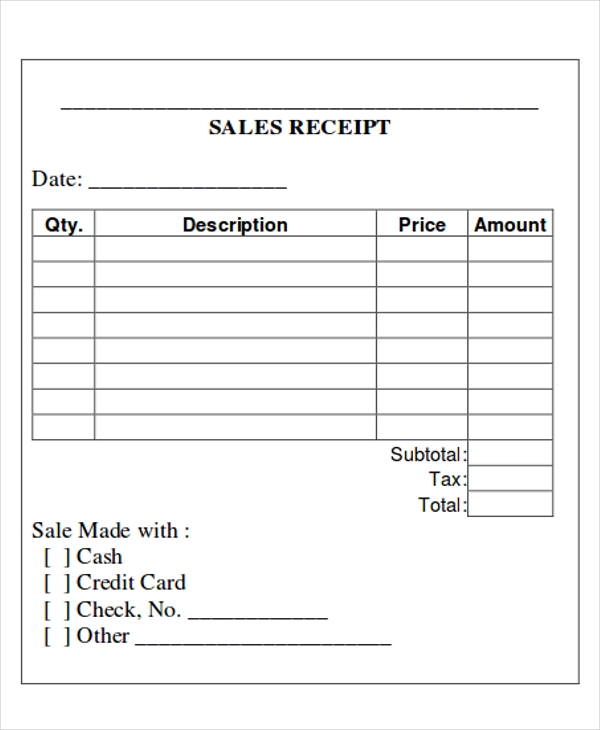 FREE 7 Printable Sales Receipt Samples In MS Word PDF FREE 7 Printable Sales Receipt Samples In MS Word PDF