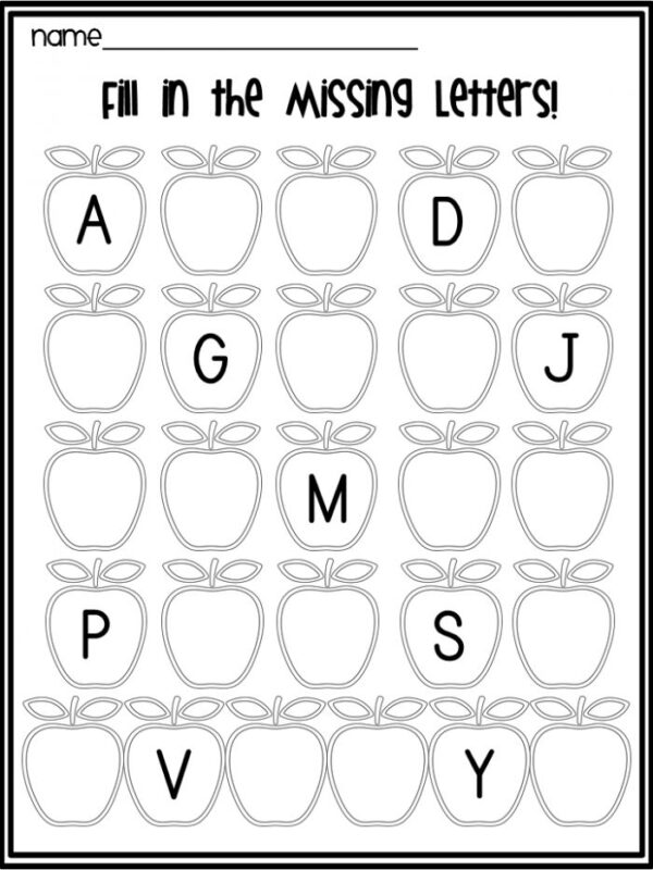 Abc Fill In The Blank Printable