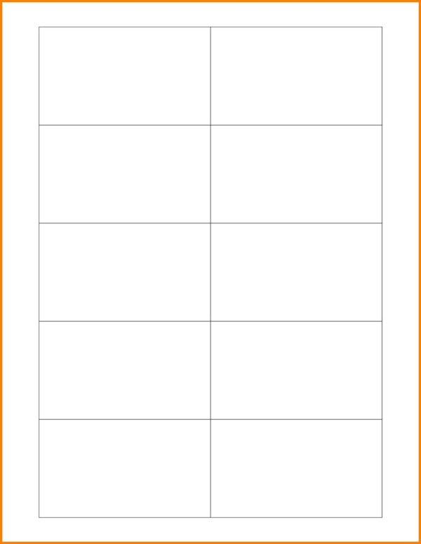 Blank Business Card Template Portrait Printable