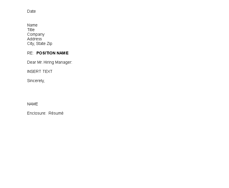 Free Blank Cover Letter Templates Printable