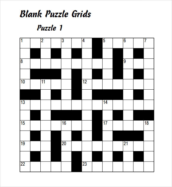 Free Blank Crossword Puzzle Template Printable