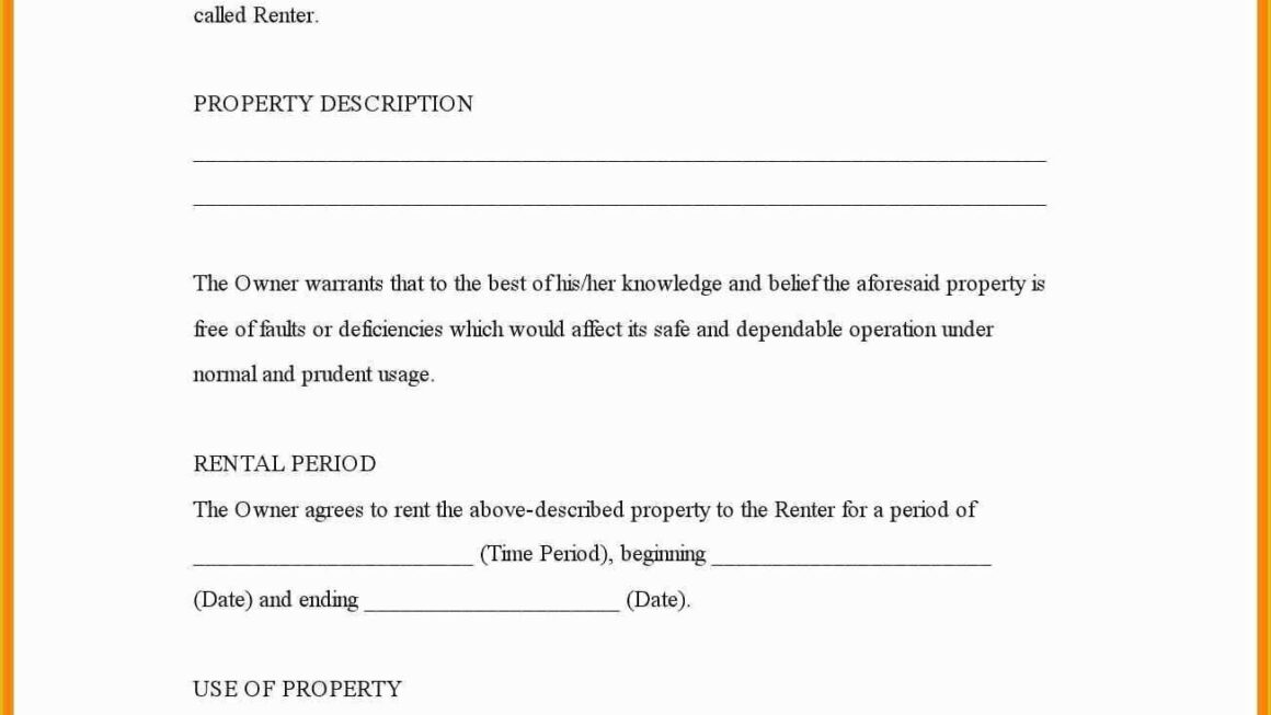 Free Blank Lease Agreement Template Of Editable Blank Rental Agreement