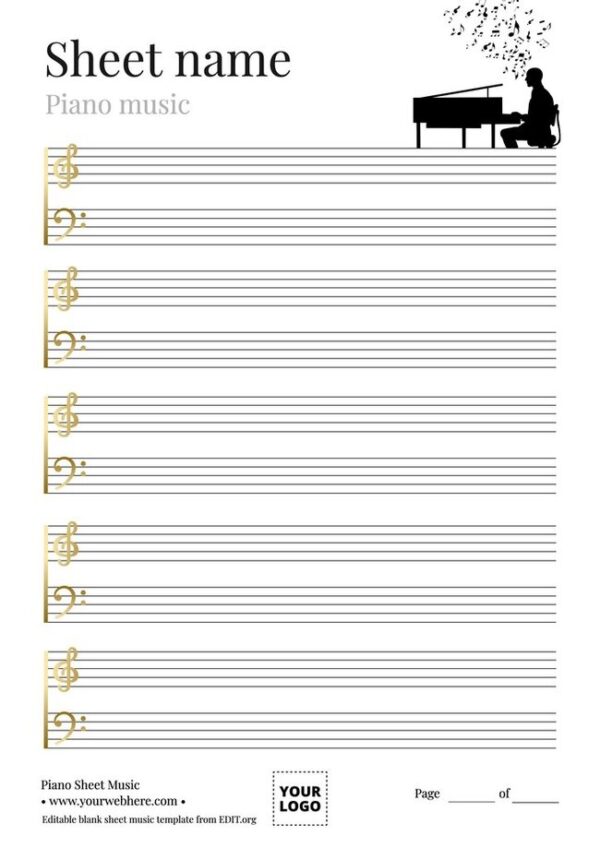 Blank Sheet Music For Piano Free Printable