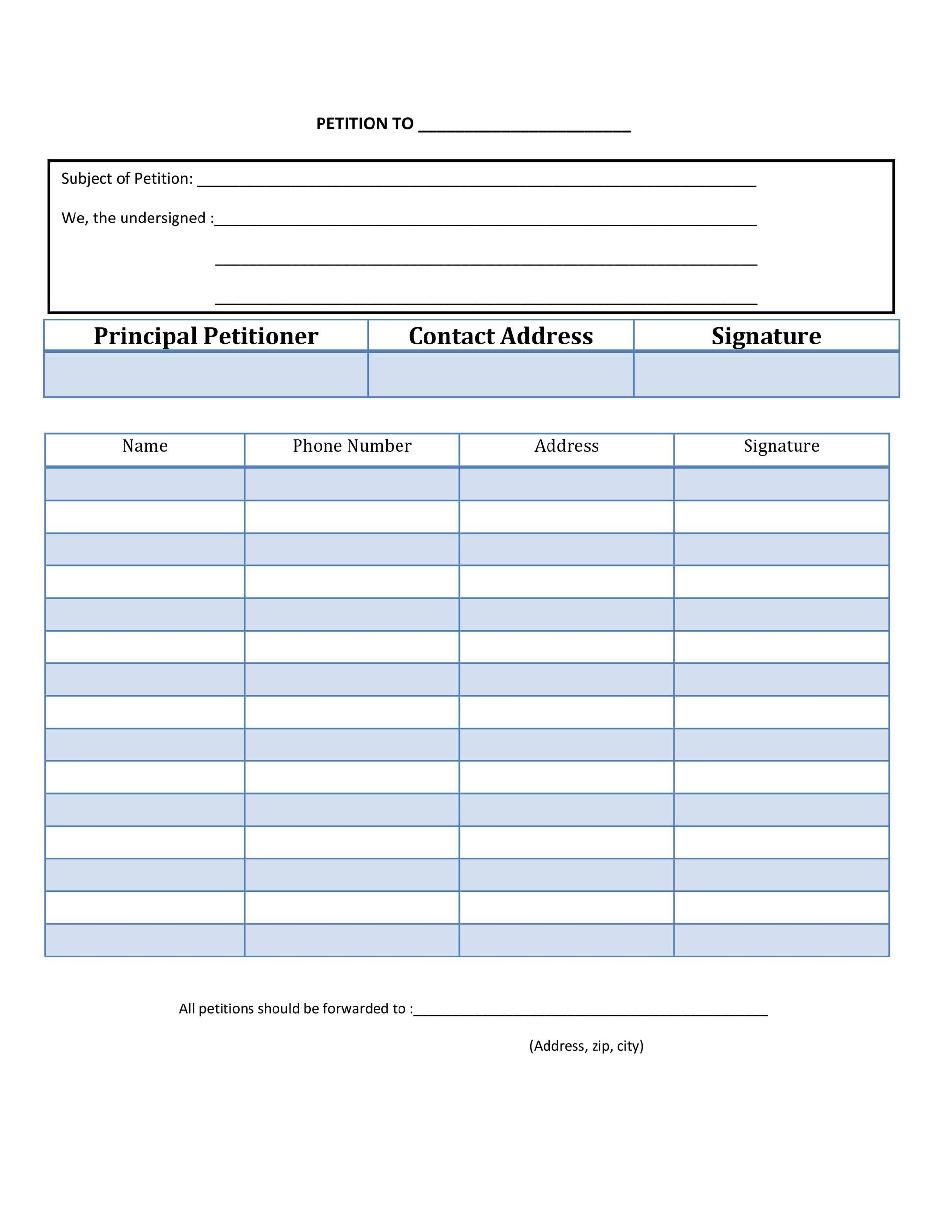 Free Printable Blank Petitions For Lasc