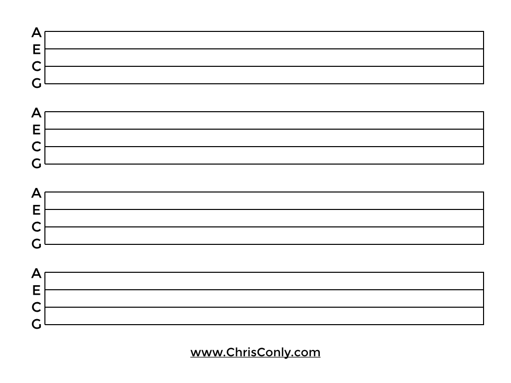 Free Printable Blank Ukulele Tab Sheet Free Printable Blank Ukulele Tab Sheet