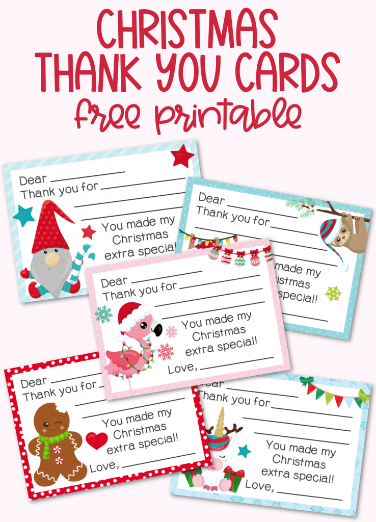 Free Christmas Thank You Notes Printable Printable Lab