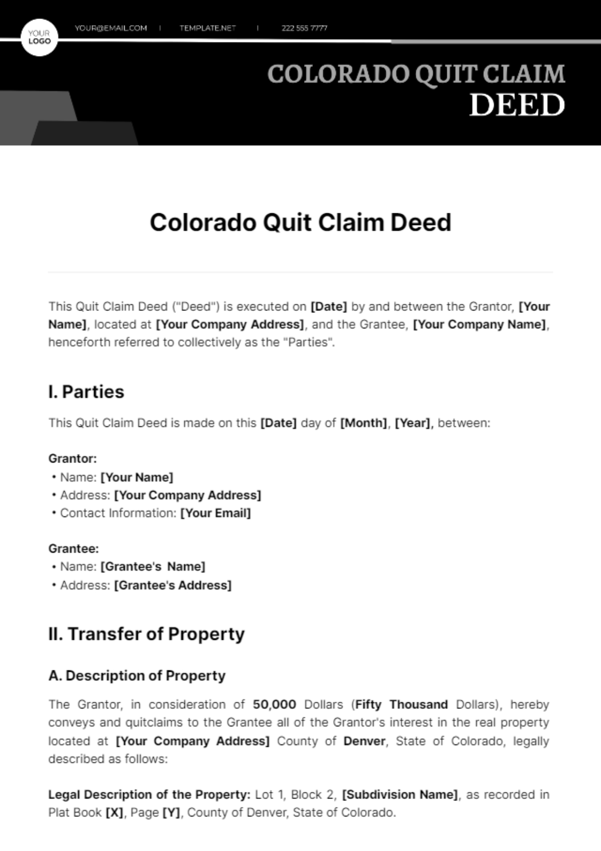 Free Colorado Quit Claim Deed Template To Edit Online Free Colorado Quit Claim Deed Template To Edit Online