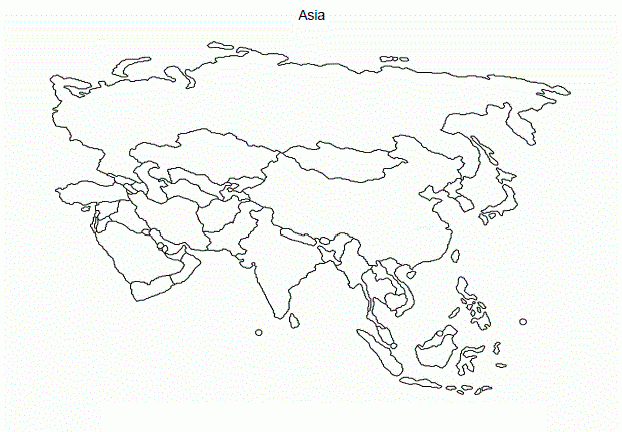 Free Detailed Printable Blank Map Of Asia Template PDF